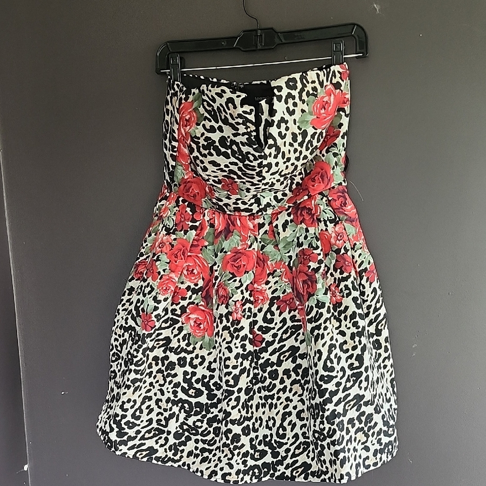 Teeze Me Black and White Strapless Dress